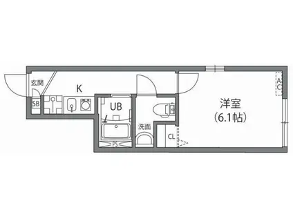 デュオメゾン三軒茶屋(1K/2階)の間取り写真
