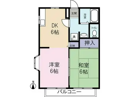 アネックス東名(2DK/1階)の間取り写真