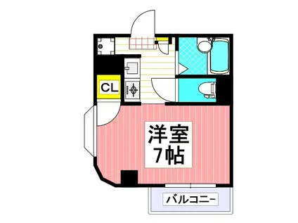 水前寺ガーデンプレイス(ワンルーム/2階)の間取り写真