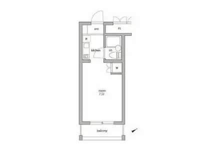 HAGU組む横須賀BAY(1K/1階)の間取り写真