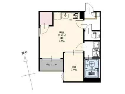 REGALEST仙台長町K(1LDK/1階)の間取り写真