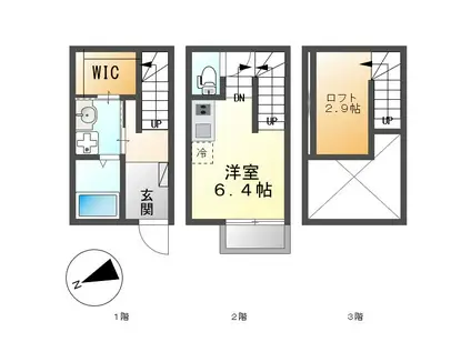 ALAISE高畑A(1K/1階)の間取り写真