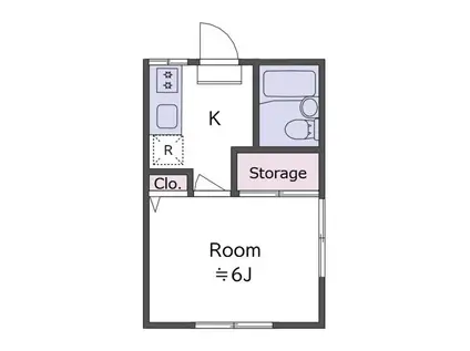 ホワイトハイツ(1K/1階)の間取り写真