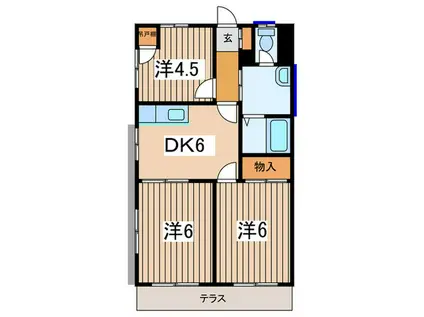 第一玉木ハイツ(3DK/1階)の間取り写真