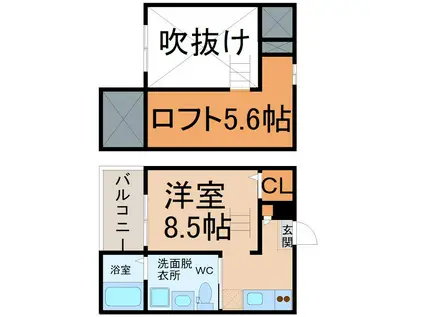 LAFORTE(1K/1階)の間取り写真