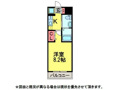アリエッタ(1K/3階)の間取り写真