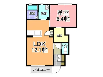 グランバルデュオ(1LDK/1階)の間取り写真