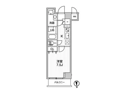 グランド神楽坂(1K/1階)の間取り写真