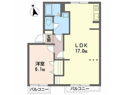 タウニイTANAKA (1LDK/2階)の間取り写真