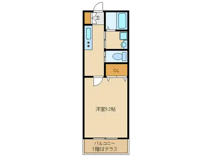 阪急神戸線 塚口駅(阪急) 徒歩10分 2階建 築16年(1K/1階)の間取り写真