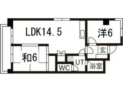 第2栄和マンション(2LDK/2階)の間取り写真