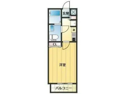 メイクスデザイン西馬込(1K/1階)の間取り写真