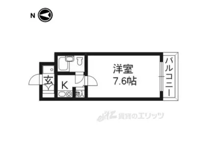 DETOM-1西陣2404(1K/4階)の間取り写真