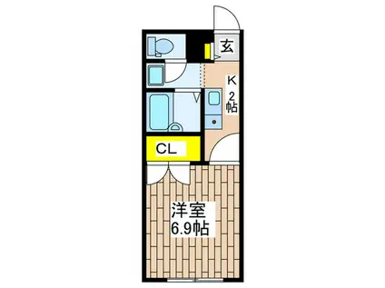 PLAISIR HOLA(1K/2階)の間取り写真