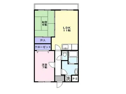 サンクリエイトアムール(2LDK/2階)の間取り写真