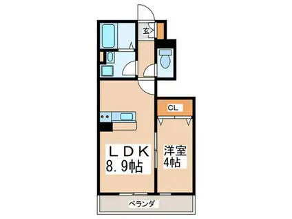 リブリ・アルモ(1LDK/1階)の間取り写真
