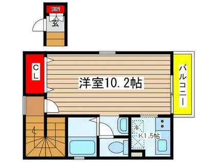 カーサセグンド(1K/2階)の間取り写真