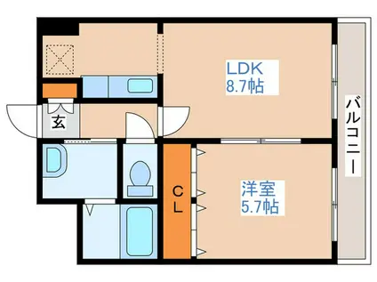フォレストハイムN18(1LDK/7階)の間取り写真