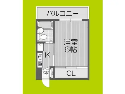 ラフィーネ西脇(1K/3階)の間取り写真