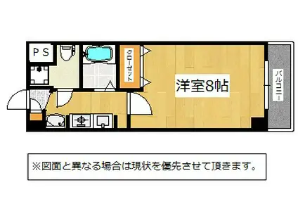 MOKUMOKU(1K/3階)の間取り写真