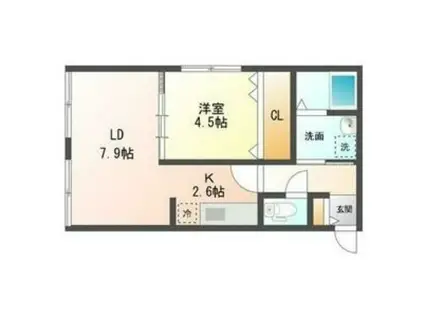 CHOU CHOU サウスFOREST(1LDK/2階)の間取り写真