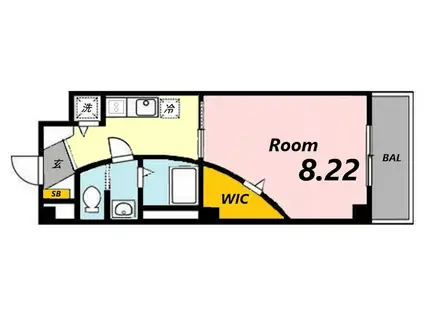 ヴィンチェロ(1K/3階)の間取り写真