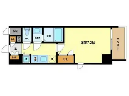 エスリード阿波座ノースプレイス(1K/7階)の間取り写真