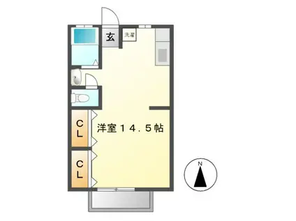 エクセルコトー(ワンルーム/1階)の間取り写真