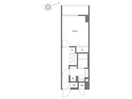 リュクス千歳船橋(1K/5階)の間取り写真