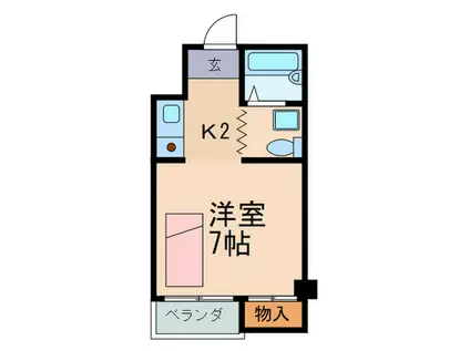 ハイツ高樋1(1K/2階)の間取り写真