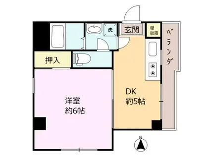 東京メトロ副都心線 東新宿駅 徒歩5分 3階建 築34年(1DK/3階)の間取り写真