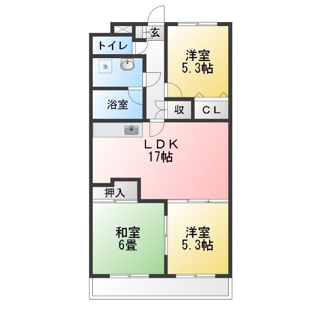 グランデ(2LDK/1階)の間取り写真