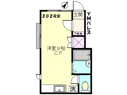 YMパレス(ワンルーム/2階)の間取り写真