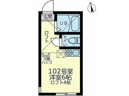 ユナイト戸部パリ―・クラッド(ワンルーム/1階)の間取り写真