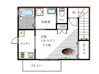 サン・ファミリア(1K/2階)の間取り写真