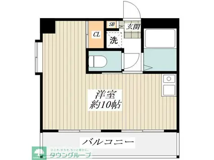 ユーレジデンス武蔵小金井(ワンルーム/4階)の間取り写真