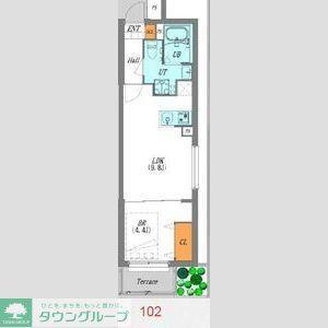 ルオーレ池上(1LDK/1階)の間取り写真