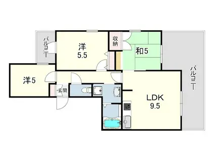 22番館(3LDK/4階)の間取り写真