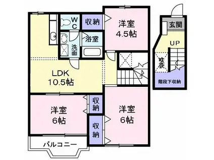 マウンテンキャスル1(3LDK/2階)の間取り写真