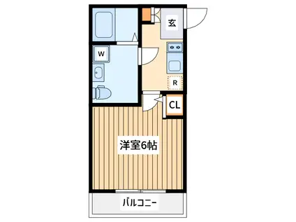 モダン グラッド 保土ヶ谷(1K/2階)の間取り写真