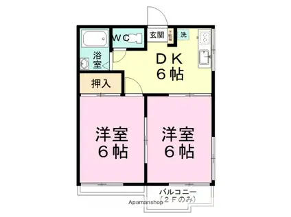 パークハウス(2DK/2階)の間取り写真