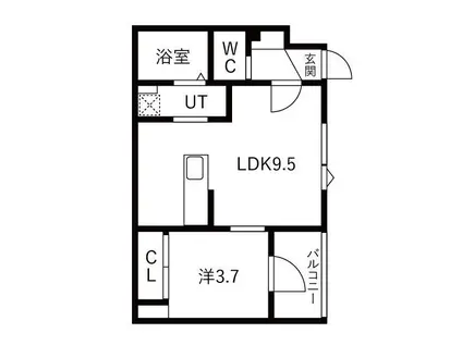 イー・エフ千歳駅(1LDK/3階)の間取り写真