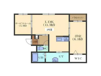 KONAコナ(1SLDK/3階)の間取り写真