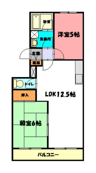 アネックス西明石(2LDK/2階)の間取り写真