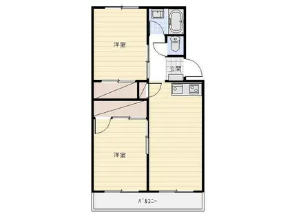 中村マンション(2LDK/2階)の間取り写真