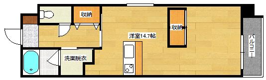 エスペランスモネ(1K/5階)の間取り写真