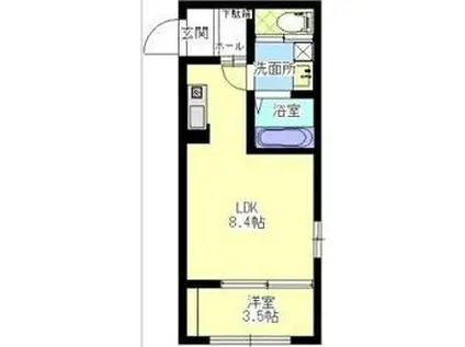 クリスタル・リエール(1LDK/1階)の間取り写真