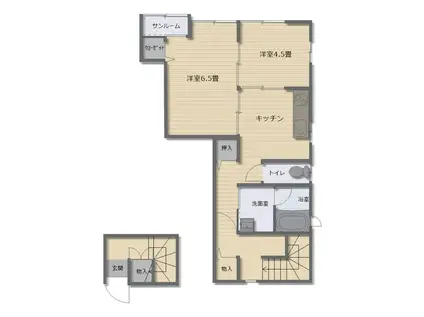 アーバニーハウス南(2DK/2階)の間取り写真