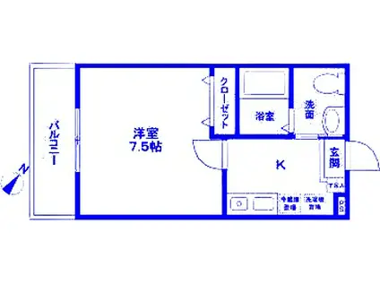 ルミエール常盤台A棟(1K/2階)の間取り写真