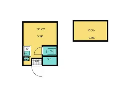 グラップ(ワンルーム/1階)の間取り写真